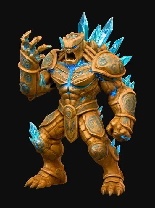 3D model for Wood Crystal Golem Defender Rage