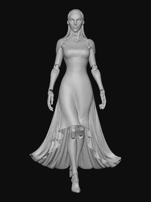 3D model for Cyber Female Dressed