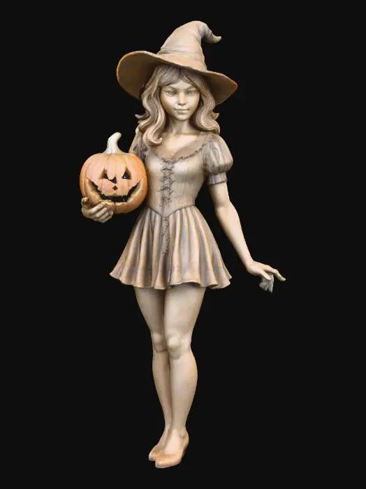 3D model for Witchy Pumpkin Statue, #Halloween2025#