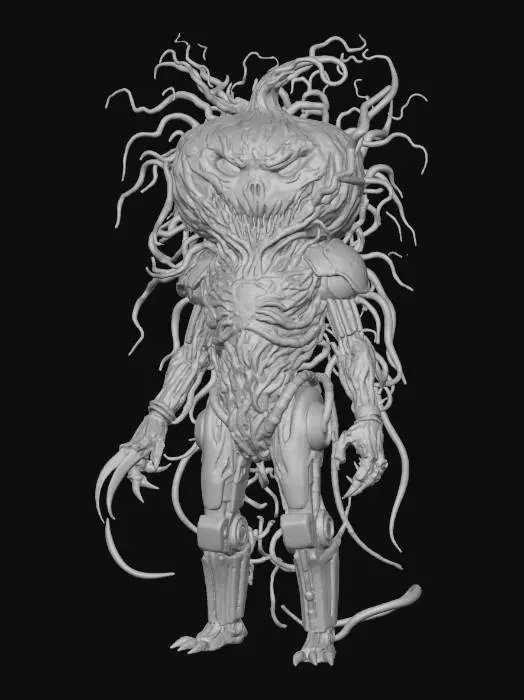 3D model for Bio-Pumpkin Sentinel, #Halloween2025#