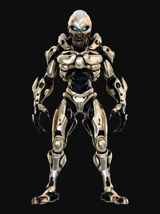 3D model for sci-fi morphed cyborg from dead space, extremely detailed, hyperrealistic texture, epic stance