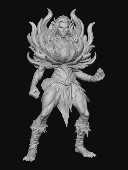 3D model for Fantasy Floral Female Fighter