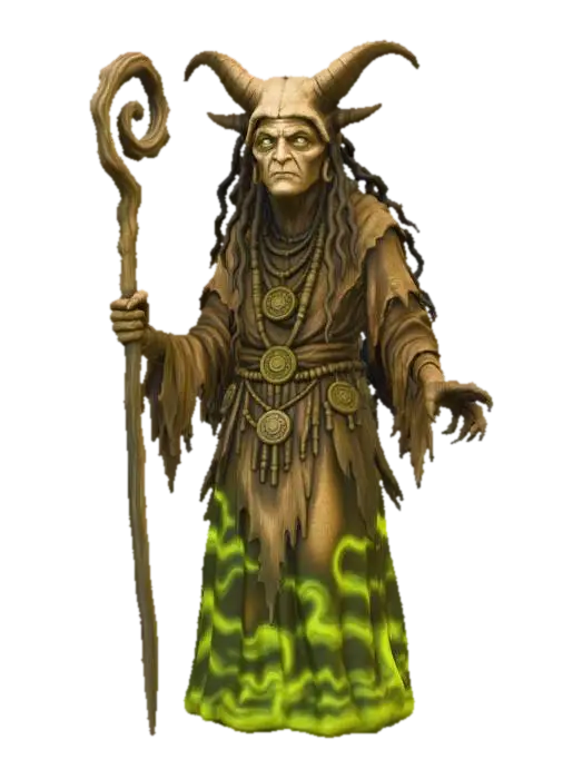 Female Plague Oracle 3D model, vytvořený pomocí AI