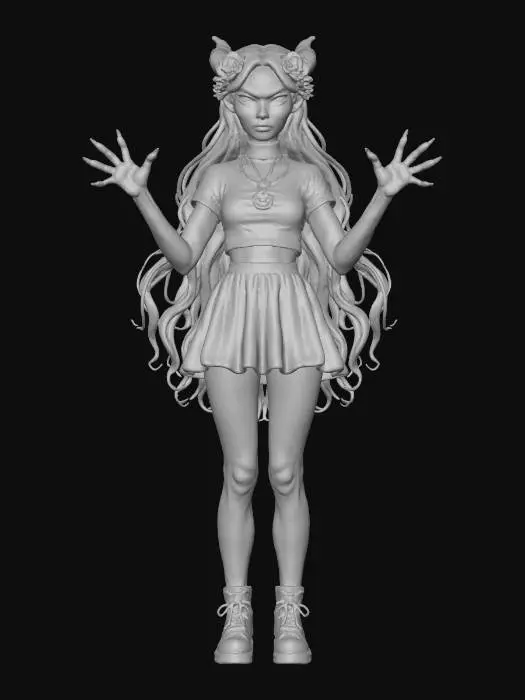 3D model for Female Doll Enchanted Darkness