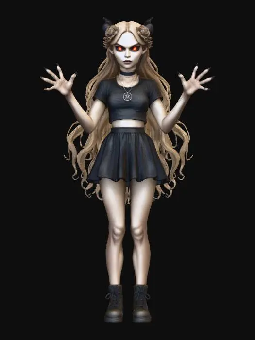 3D model for Female Doll Enchanted Darkness