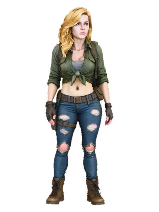 Female Adventurous Explorer - Journey 3D model, vytvořený pomocí AI