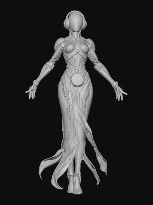 3D model for Female Ethereal Cyborg Ascension