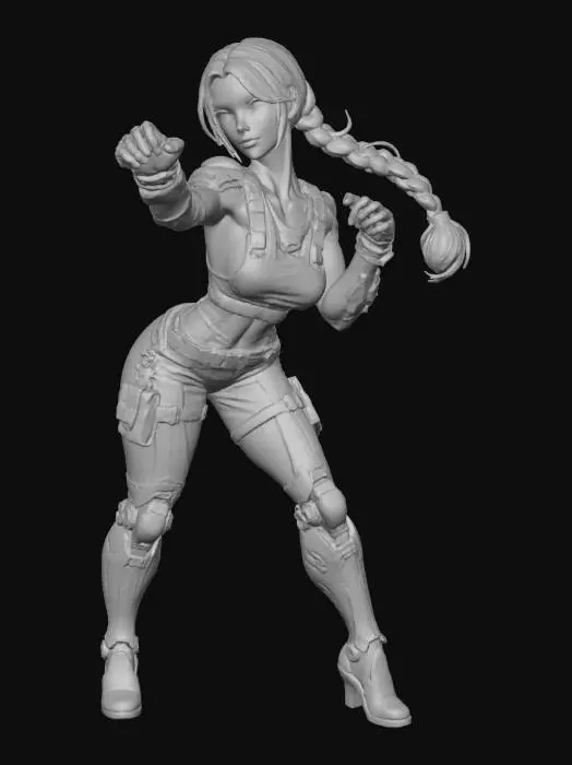 3D model for Female as Cyber Warrior