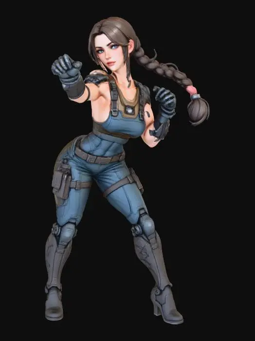 3D model for Female as Cyber Warrior