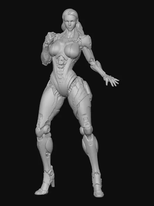 3D model for Female Cyborg Warrior Nun
