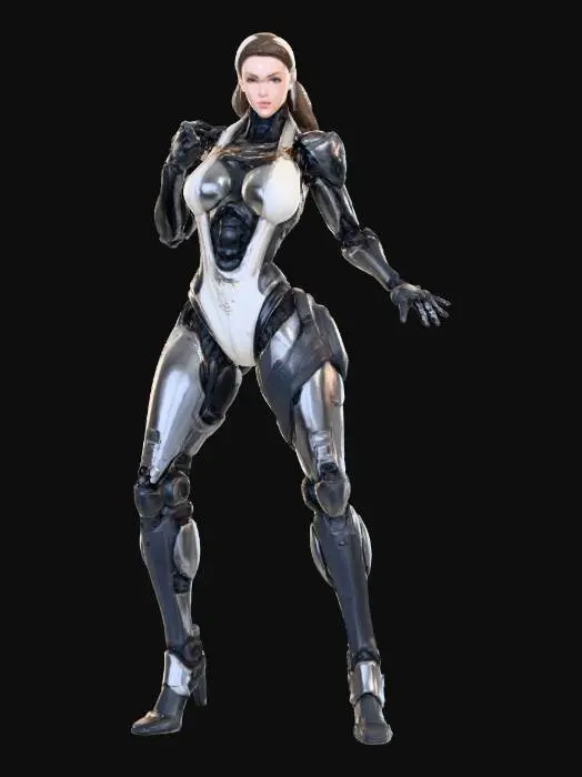 3D model for Female Cyborg Warrior Nun