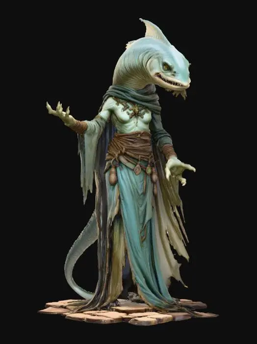 3D model for Mystic Fish Mage
