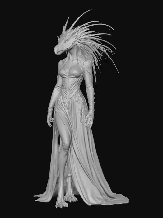 3D model for Female Raven Enchantress