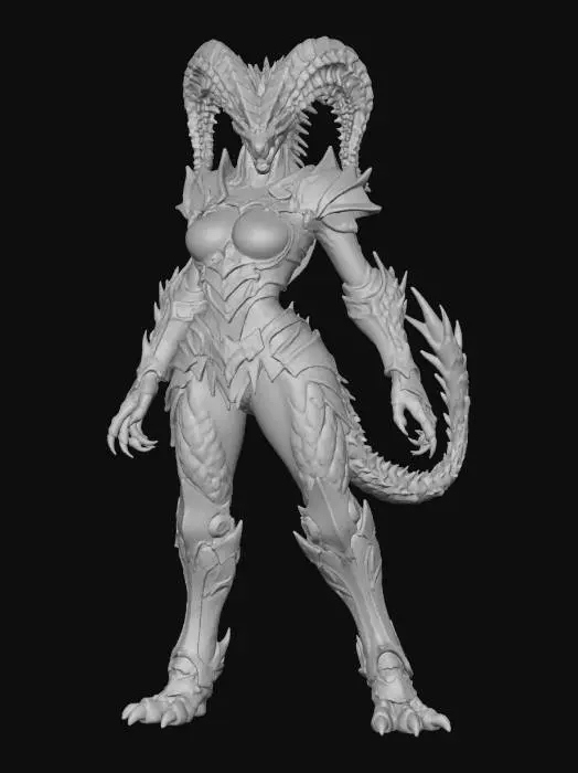 3D model for Female Draconic Warrior