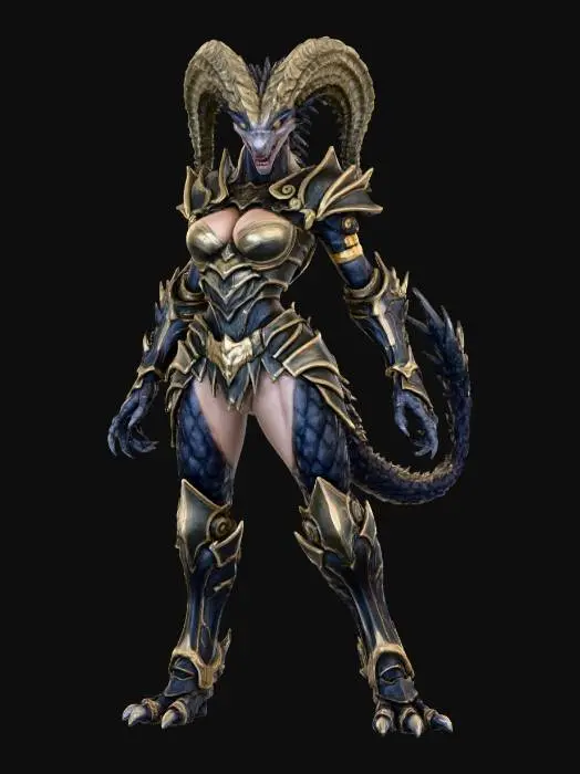 3D model for Female Draconic Warrior
