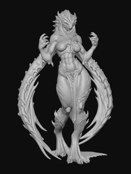 3D model for Female Mystical Reptilian Warrior
