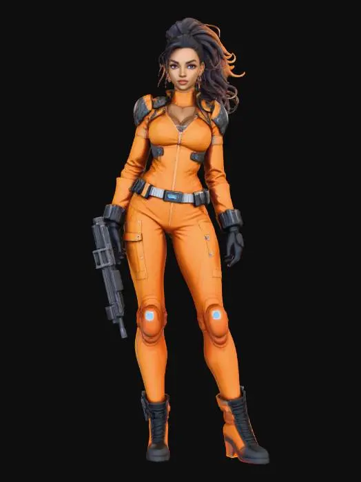 3D model for Female Galactic Defender