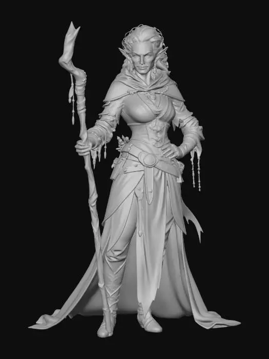 3D model for Femele Old Elven Sorceress