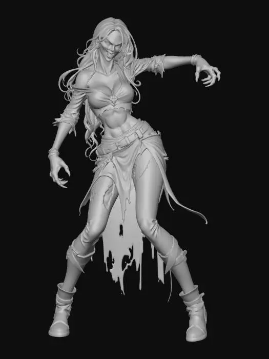 3D model for Female Zombie Sorceress