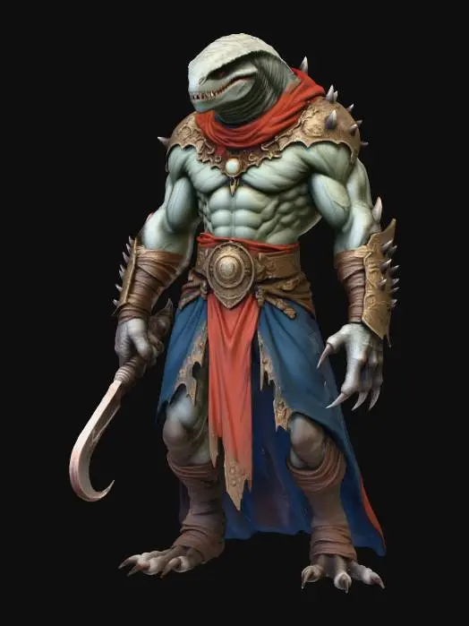 3D model for Lizard Warlock Hero