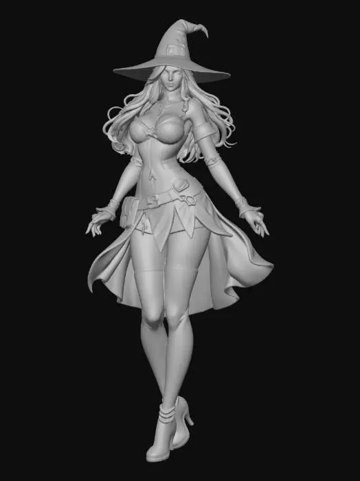 3D model for Female Enchantress in Magenta