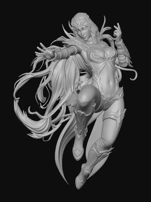 3D model for Female Mystic Sorceress Action