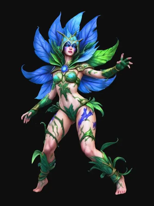 3D model for Female Blue Flower Dancer