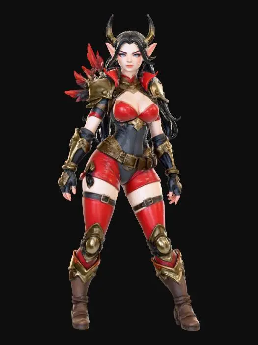 3D model for Warrior of the Crimson Realm