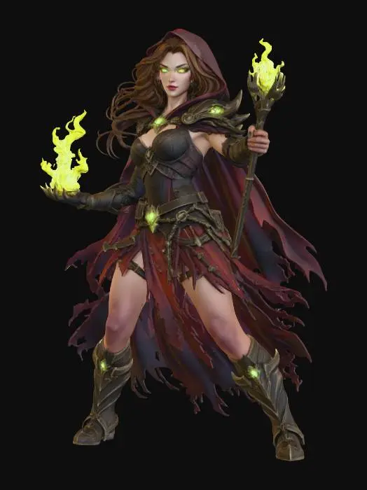 3D model for Female Dark Wizard