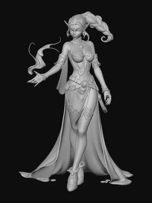 3D model for Female Elf Sorcerer
