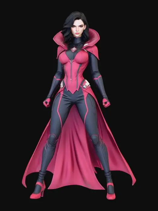 3D model for Woman Crimson Hero