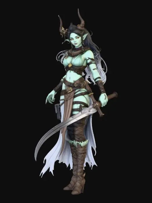 3D model for Female Dryad Warrior