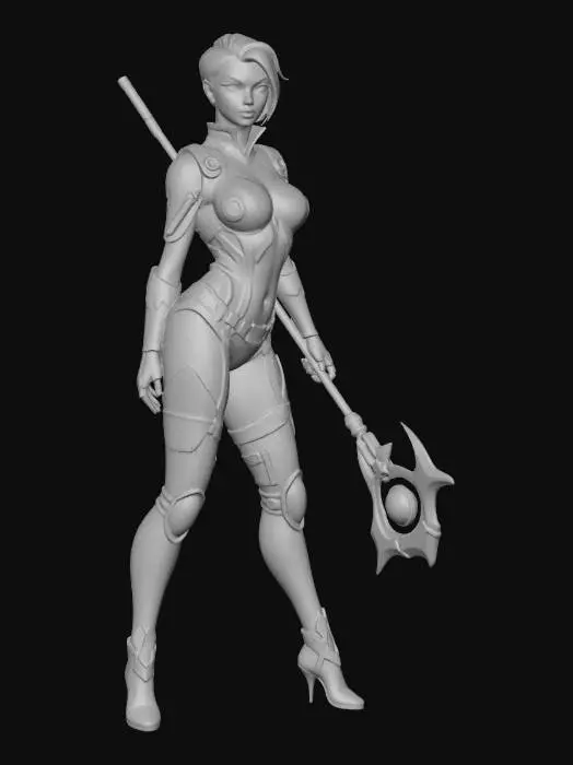 3D model for Female Futuristic Mage