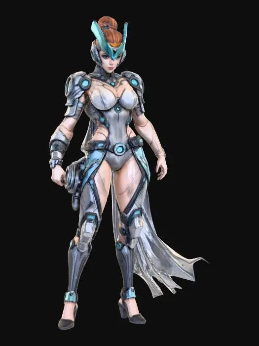 3D model for Cyborg Warrior Princess