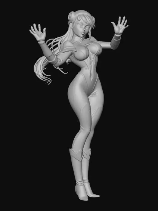 3D model for Female Futuristic Dressed