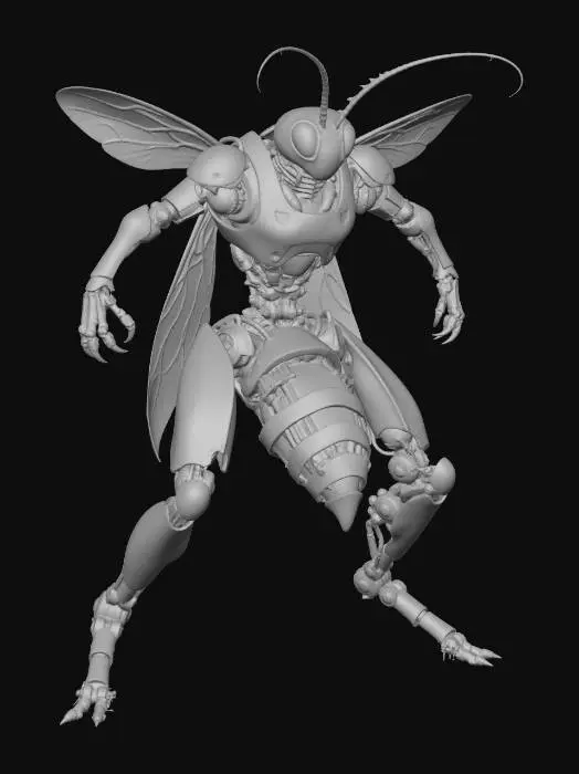 3D model for Cyber Wasp Warrior