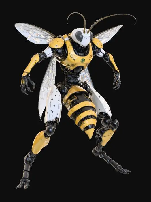 3D model for Cyber Wasp Warrior