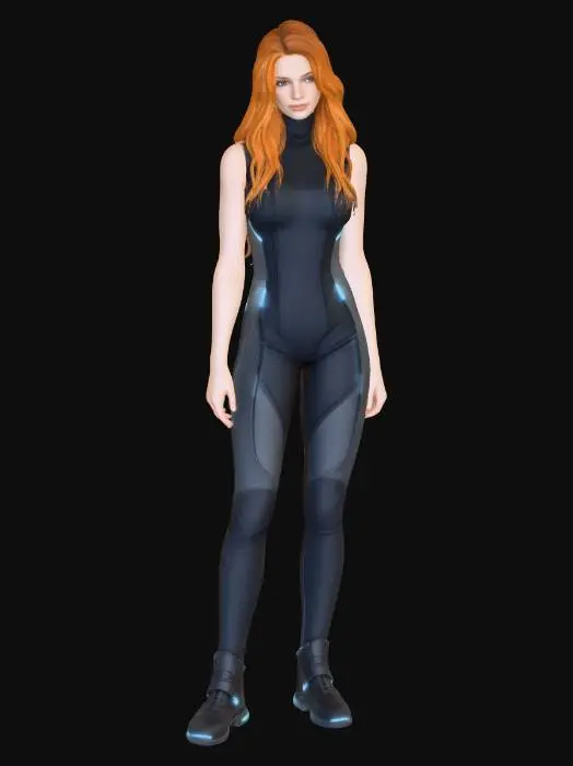 3D model for Female Neon Exosuit