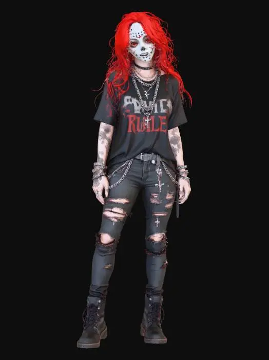 3D model for Woman Crimson Masked Rebel