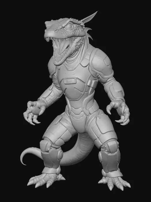 3D model for Armored Lizard Warrior