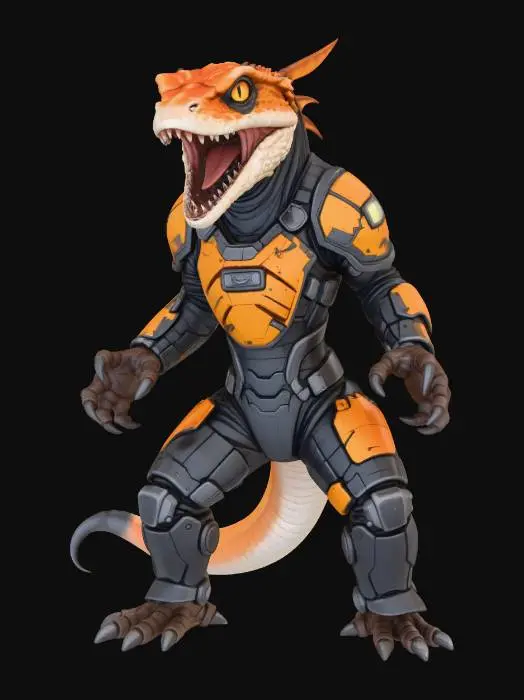 3D model for Armored Lizard Warrior