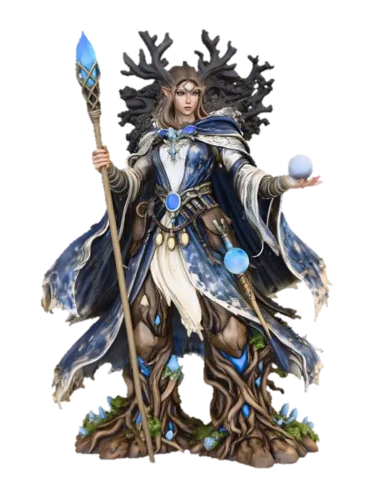 Verdant Archmage of the Blue Orbs 3D model, vytvořený pomocí AI
