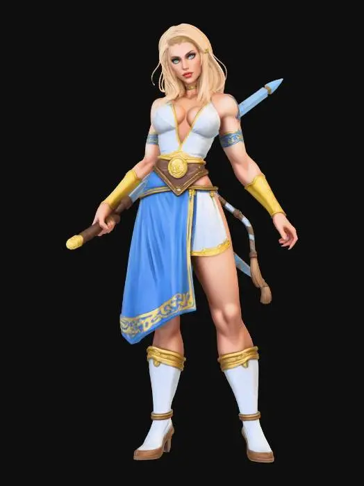 3D model for Blonde Elegant Warrior