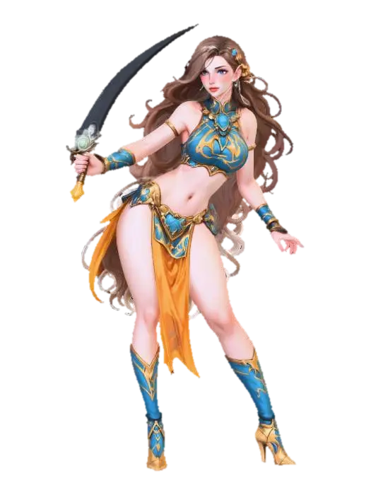 Mô hình 3D Miss Flame Sword - Fire, được tạo bằng AI