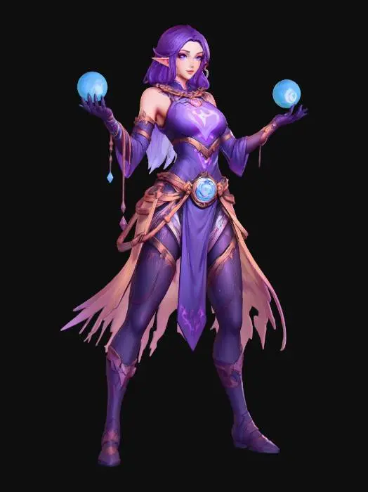 3D model for Violet Heart Arcane Sorceress