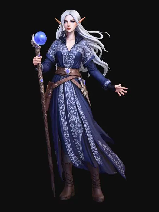 3D model for Elven Moonshadow Arcanist