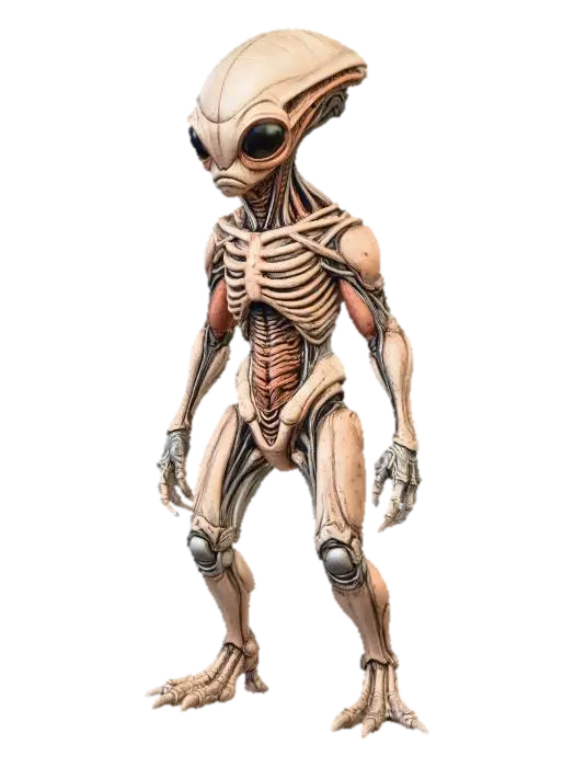 Mô hình 3D của Skeletal Alien, được tạo bằng AI