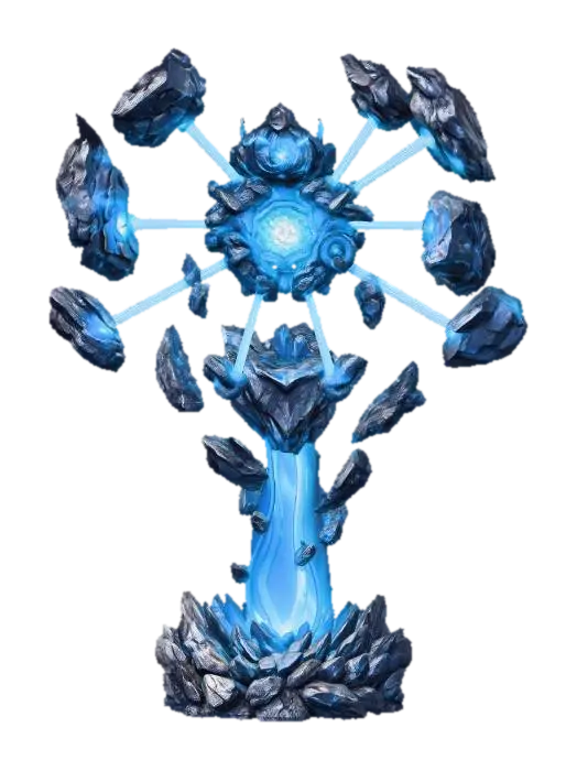 Galaxy Azure Core Orbital Entity - Pillars 3D model, vytvořený pomocí AI