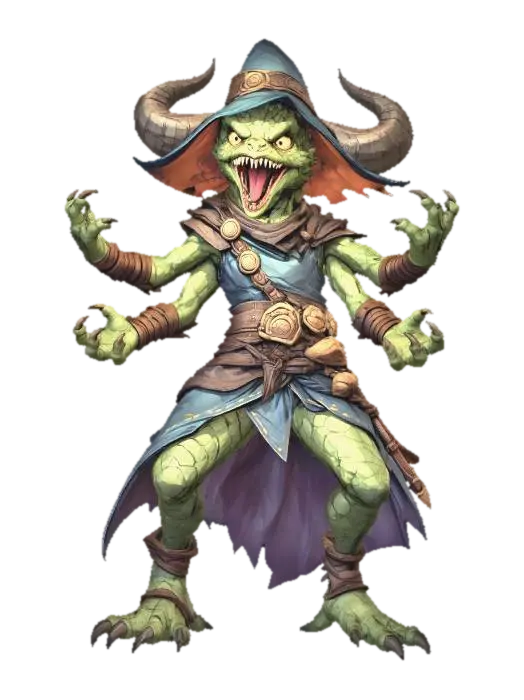 Hexbound Lizard Warlock - Serpentine 3D model, vytvořený pomocí AI
