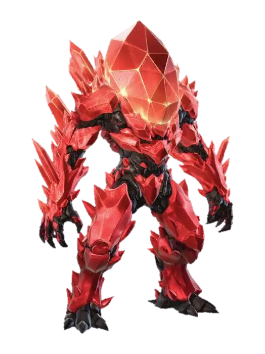 Red Crystal Golem by jurafjvs — made with Meshy AI 3D generator, free FBX OBJ GLB STL download